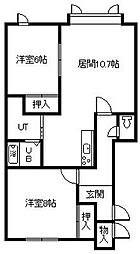 スカイフェリーチェ2 2LDKの間取図画像