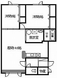 コンクルードB 2LDKの間取図画像