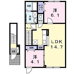 ブルーメディアモント 2LDKの間取図画像