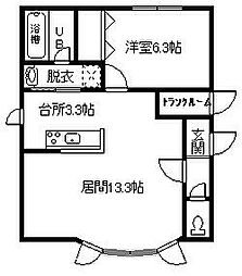 ファミリーテイズB 1LDKの間取図画像