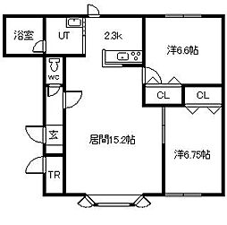 ファミリーテイズA 2LDKの間取図画像