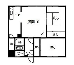 誠コーポA 2LDKの間取図画像