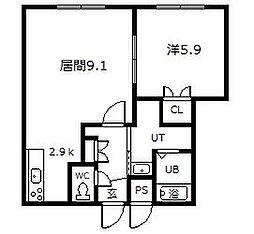 ディアコート51 1DKの間取図画像