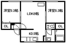 ファミーユ・アベニュー 2LDKの間取図画像