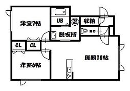 AGORA 2LDKの間取図画像