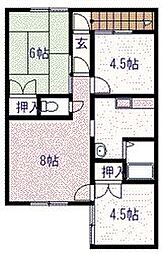 ポテトの部屋No.1 3LDKの間取図画像