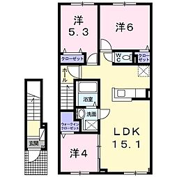 ハーモニー 3LDKの間取図画像