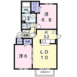 シャイニスター 2LDKの間取図画像