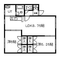 コンチネンタル6・19 2LDKの間取図画像