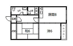 エステート宮下26C 2DKの間取図画像