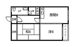 エステート宮下26C 2DKの間取図画像