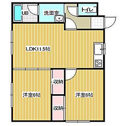 メゾン・ド・フェイマス 2LDKの間取図画像