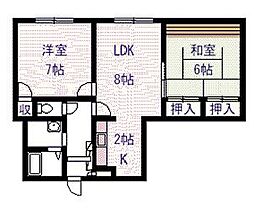 エンドレス519 2LDKの間取図画像