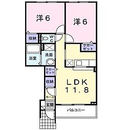 グレイスヴィラサンヨーG 2LDKの間取図画像