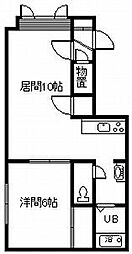 スターライトA 1LDKの間取図画像