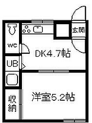パークヒルズ 1DKの間取図画像