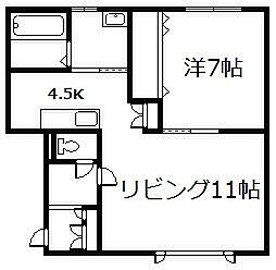 グランビュー本町 1LDKの間取図画像