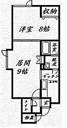 リバーサイドフォレスト 1LDKの間取図画像