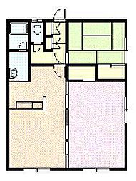 ファミール川端A 2LDKの間取図画像