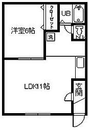 ルグランカワカミ 1LDKの間取図画像