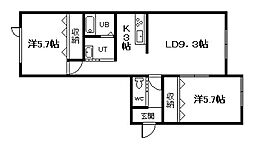 クロル・ウェルシュ 2LDKの間取図画像