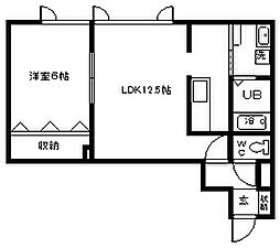 ボンド 1LDKの間取図画像