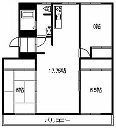 タウンズ南 3LDKの間取図画像