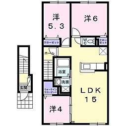 ボヌール・デ・ラ・メゾン2 3LDKの間取図画像