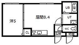I.M.S.2-7 1DKの間取図画像