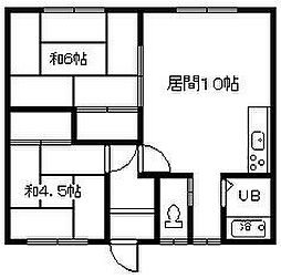 コーポ金谷A 2LDKの間取図画像