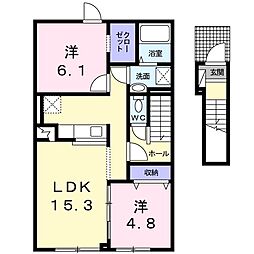 ビクトリーB 2LDKの間取図画像