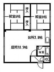 アークベルM13 2LDKの間取図画像