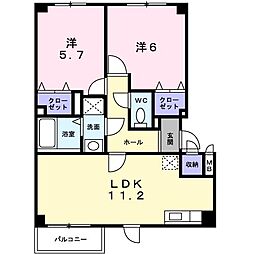 メゾン・ド・ポレール 2LDKの間取図画像