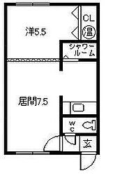 ドリームB 1DKの間取図画像