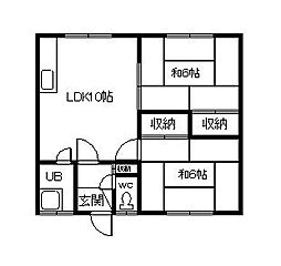 三木マンション 2LDKの間取図画像