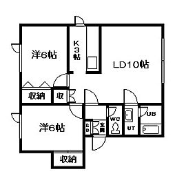タケイチハイツB 2LDKの間取図画像