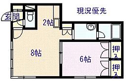 ムーンパレス1 1LDKの間取図画像
