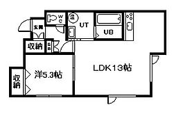四季の花北欧館B 1LDKの間取図画像