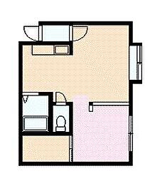 ピュアゴールド 1DKの間取図画像