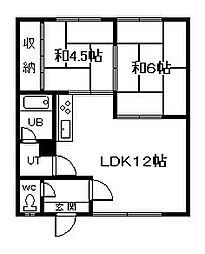 東光ハイツ 2LDKの間取図画像