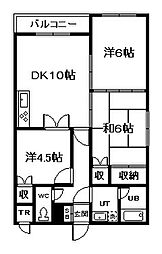 ゴトーハイム 3DKの間取図画像