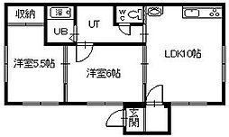 永大グリーンハイツ井上 2LDKの間取図画像