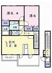 ジェルメスクエア 2LDKの間取図画像