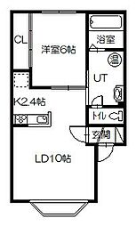 アリュール・東光 1LDKの間取図画像