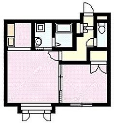 グランビュー東光 1LDKの間取図画像