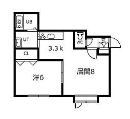 グルービー107 1LDKの間取図画像