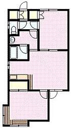 ハープヒルズ 2LDKの間取図画像