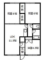 東錦ハイツ 3LDKの間取図画像