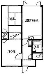 グリーンスポット中山 2DKの間取図画像