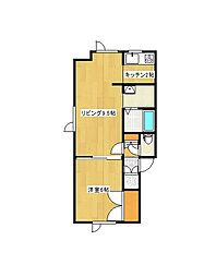 コスモ・クリオネ 1LDKの間取図画像